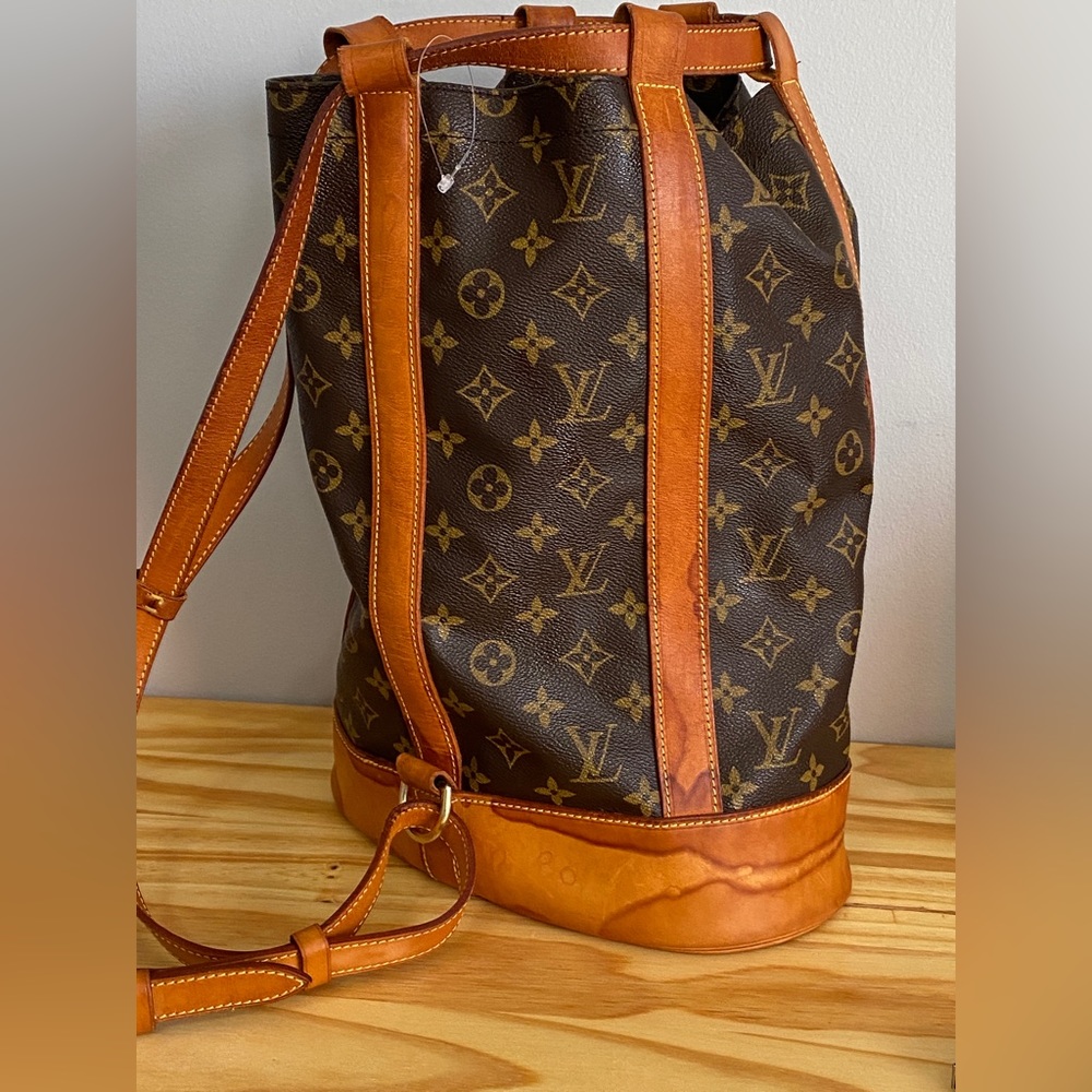 Louis Vuitton Brown Monogram Canvas and Tan Leather Backpack - Picture 4 of 9